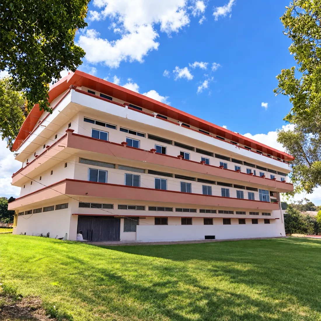 Green City campus building and lawn